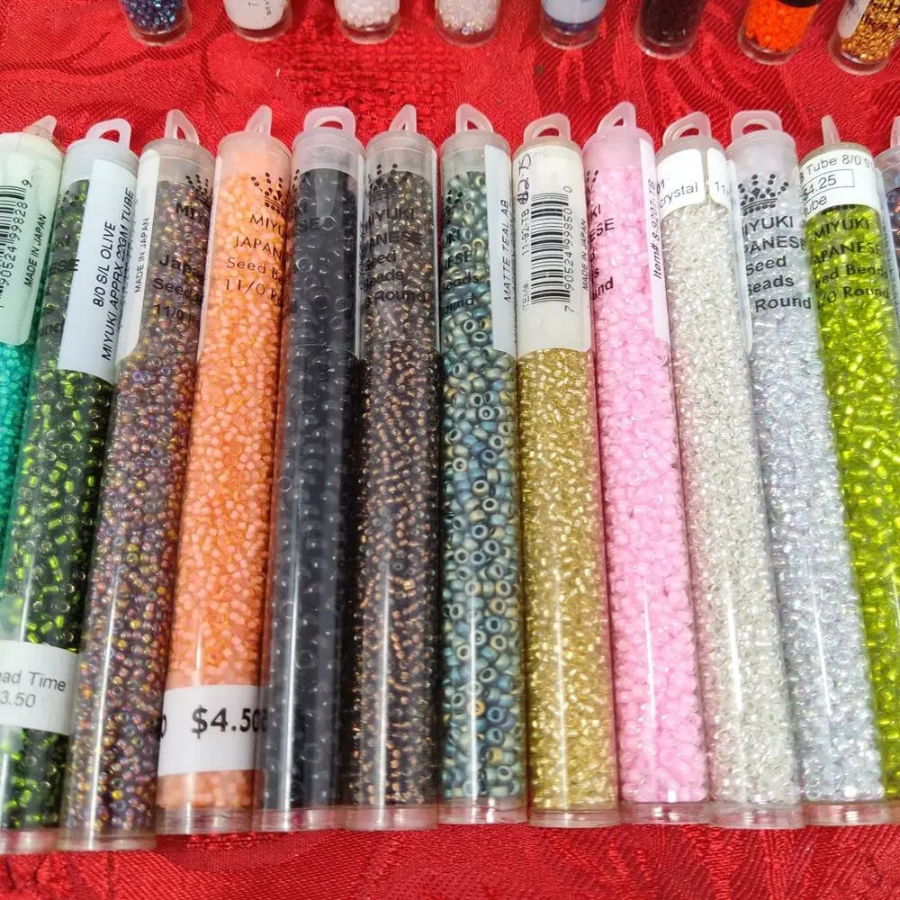 Huge Lot Of 45 Miyuki's Seed Beads Brand New N Opened Different Sizes N Colors